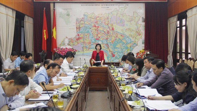 Đoàn giám sát số 2 về công tác quy hoạch làm việc tại Đông Anh